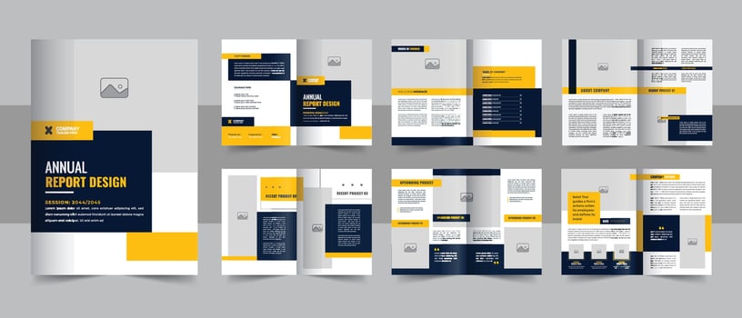 Corporate business Annual report template with cover, back and inside pages, Company Profile Brochure or business profile Layout vector
