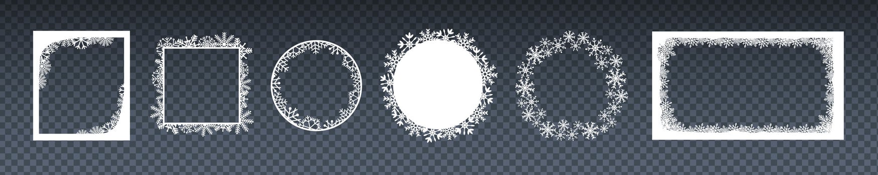 Snowflake photo frame vector design. Ice cartoon  border