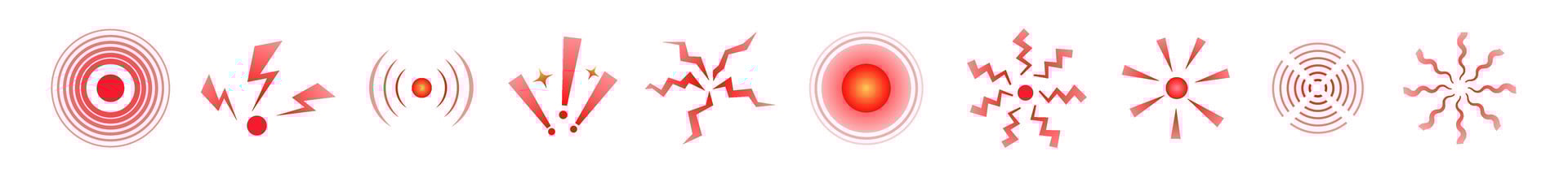 Pain joint vector icon. Pain point red circle symbol.