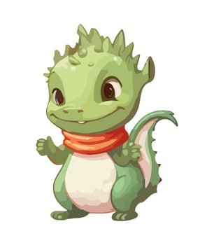 AI generated Vector cute Christmas dragon. Symbol of the New Year.