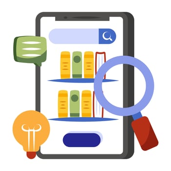 Conceptual flat design icon of mobile library vector