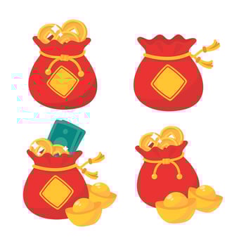 Chinese red money envelope For giving as a gift to children during Chinese New Year. vector