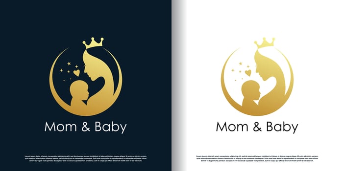 Mom baby logo design vector with creative concept