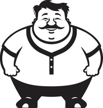 Chubby Charm Black Logo Design for Plumpness Awareness Rotund Revolution Dark Icon Illustrating Obesity vector