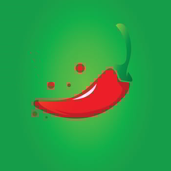 Green and Red Chili vector