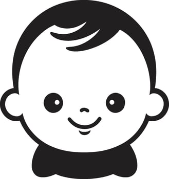 Adorable Anthems Black Child Icon in Vector Tiny Twirls Small Child Black Vector Logo