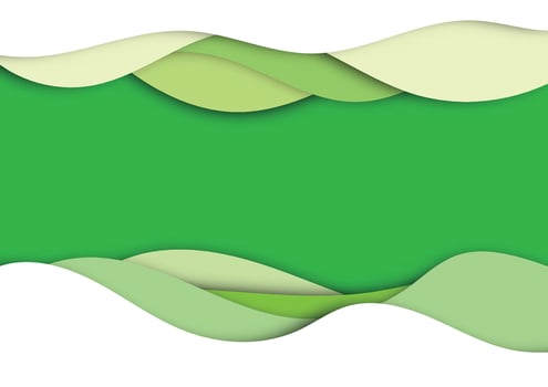 Green abstract paper wave layer cut background.Paper art style of cover design for business banner template and material design.Vector illustration. vector