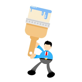 businessman worker and artist Paint Brushes cartoon doodle flat design style vector illustration