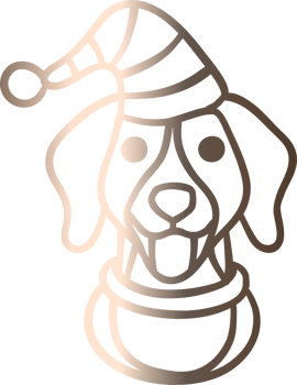 Dog muzzle Christmas gradient for decoration and design. png