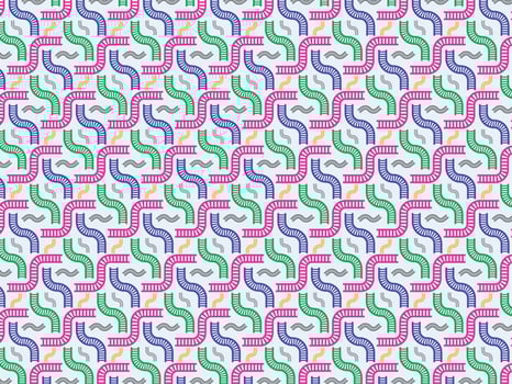 Seamless hand-draw colorful geometric dash line pattern vector