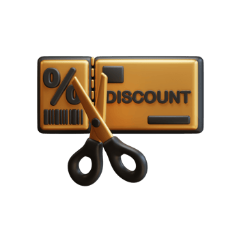 3D discount coupon. Shopping sale promotion. 3D Rendering icon e-commerce. png