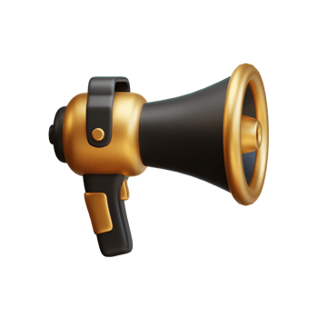 3D megaphone. Social media and digital marketing. Shopping sale promotion. 3D Rendering icon e-commerce. png