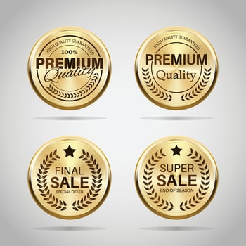 Luxury golden badges and labels. Retro vintage circle badge design vector