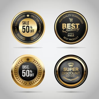Luxury golden black badges and labels. Retro vintage circle badge design vector