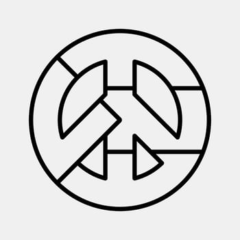 Icon peace symbol. Palestine elements. Icons in line style. Good for prints, posters, logo, infographics, etc. vector