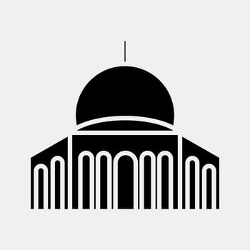 Icon mosque. Palestine elements. Icons in glyph style. Good for prints, posters, logo, infographics, etc. vector