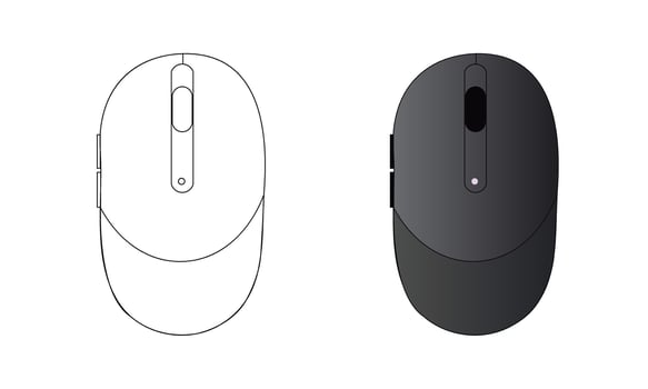 Gaming Mouse Vector Illustration Icon Symbol