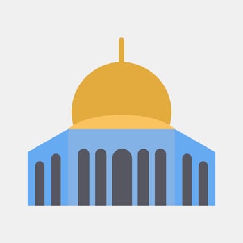 Icon mosque. Palestine elements. Icons in flat style. Good for prints, posters, logo, infographics, etc. vector