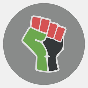 Icon raised hand with clenched. Palestine elements. Icons in color mate style. Good for prints, posters, logo, infographics, etc. vector