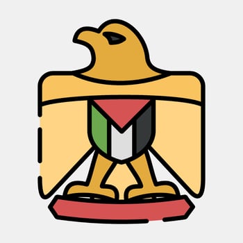 Icon eagle symbol. Palestine elements. Icons in filled line style. Good for prints, posters, logo, infographics, etc. vector