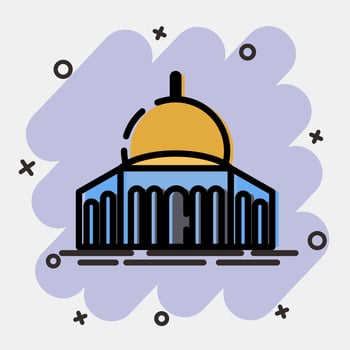 Icon mosque. Palestine elements. Icons in comic style. Good for prints, posters, logo, infographics, etc. vector