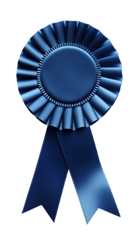 Blue fabric award ribbon isolated on transparent background png