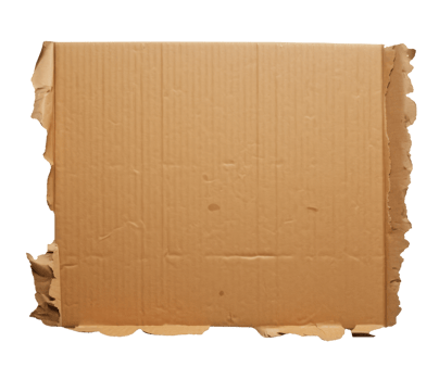 Brown corrugated torn cardboard isolated on transparent background png