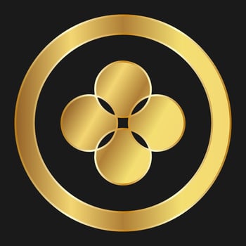 Gold icon of OKB OKEX Concept of internet cryptocurrency vector