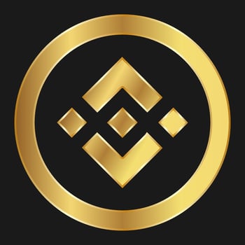 Gold icon of Binance Concept of internet web cryptocurrency vector