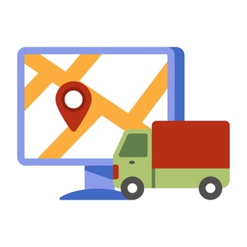 Unique design icon of online cargo tracking vector