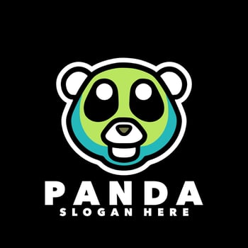 Panda simple mascot logo design vector