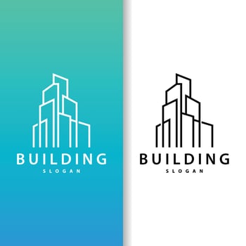 Building Real Estate Apartment Construction Logo, Elegant Premium Rustic Monogram Vector Design