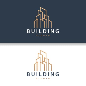 Building Real Estate Apartment Construction Logo, Elegant Premium Rustic Monogram Vector Design