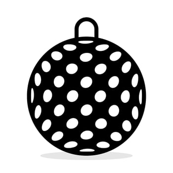 christmas ball icon. black silhouette vector isolated on white background. winter decoration design, christmas tree and new year.