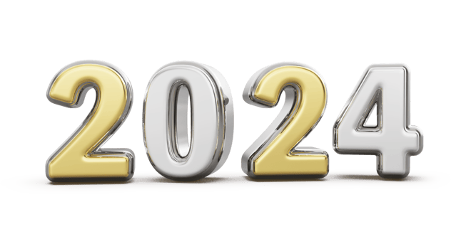 2024 Happy New Year - 3D Number png