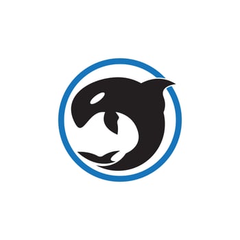 Orca icon and symbol vector template illustration