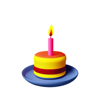 Cake Candle Birthday AI Generative png