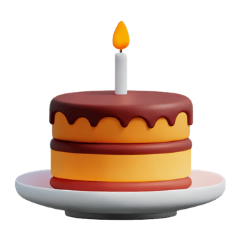Cake Candle Birthday AI Generative png