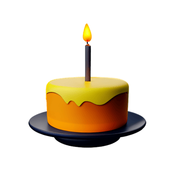 Cake Candle Birthday AI Generative png