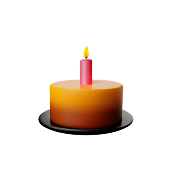 Cake Candle Birthday AI Generative png