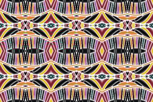 fabric ikat seamless pattern geometric ethnic traditional embroidery style.Design for background,carpet,mat,sarong,clothing,Vector illustration. vector