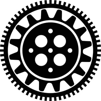 Gear setting symbol icon vector image. Illustration of the industrial wheel mechine mechanism design image