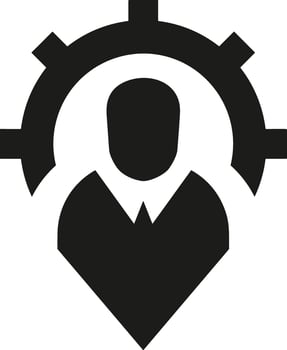 Gear setting symbol icon vector image. Illustration of the industrial wheel mechine mechanism design image