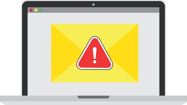 Scam alert. Hacker attack and web security vector concept, phishing scam. Network and internet security. Vector illustration.