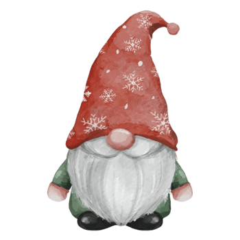 Christmas Gnome Wearing A Santa hat  AI Generative png
