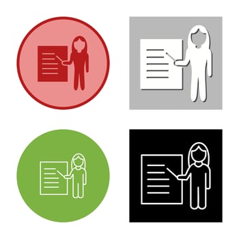 Unique Female Presenter Vector Icon