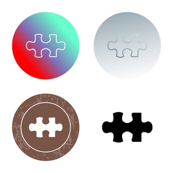 Unique Puzzle Piece Vector Icon
