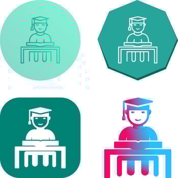 Unique Studying on Desk Vector Icon