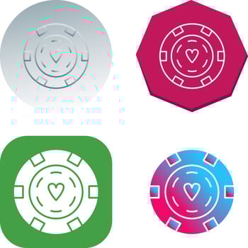 Unique Poker Chips Vector Icon