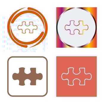 Unique Puzzle Piece Vector Icon